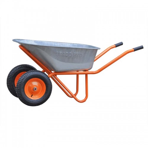 ТАЧКА СТРОИТЕЛЬНАЯ BRADO 2X130 EXPERT PRO (ДО 130 Л, ДО 350 КГ, 2X4.00-8, ПНЕВМО, ОСЬ 20*80)
