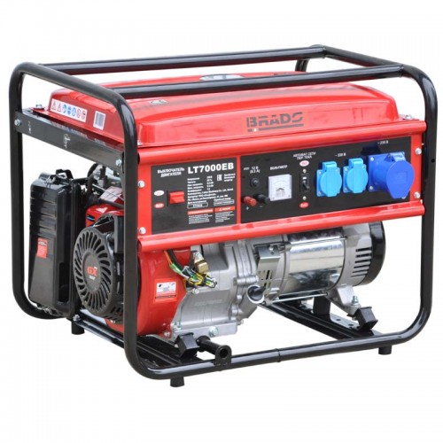 ЭЛЕКТРОСТАНЦИЯ BRADO LT7000EB (5.5КВТ, 2Х230В/16А/3.5КВТ, 1Х230В/32А/5КВТ, 12В, БАК 25.0Л)