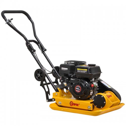 ВИБРОПЛИТА SKIPER C140L-W (LC200F, 6.5Л.С., ПЛИТА 58Х50СМ., 25КН, 32М/МИН, КОЛЁСА)