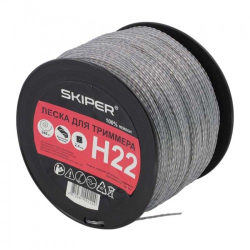 ЛЕСКА SKIPER H22 (Ф 2.4 ММ Х 346 М КРУЧЕН. СЕЧ., СЕРЕБР.)