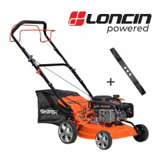 ГАЗОНОКОСИЛКА БЕНЗИНОВАЯ SKIPER GW401S (40 СМ, САМОХОД, LONCIN 4 ЛС, СТАЛЬ.ДЕКА, ТРАВОСБ.45 Л, +НОЖ)
