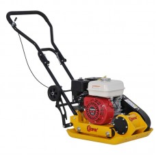 ВИБРОПЛИТА SKIPER C90H-WM (HONDA GX160, 5.5Л.С., ПЛИТА 54Х42СМ., 15КН, 25М/МИН, РЕЗ. КОВР, КОЛЁСА)